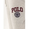 Cotton blend jogging trousers with side logo print