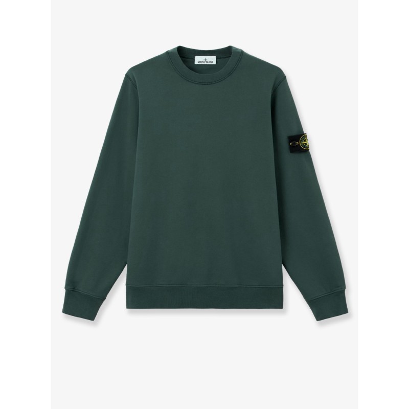 Cotton sweatshirt with side logo patch