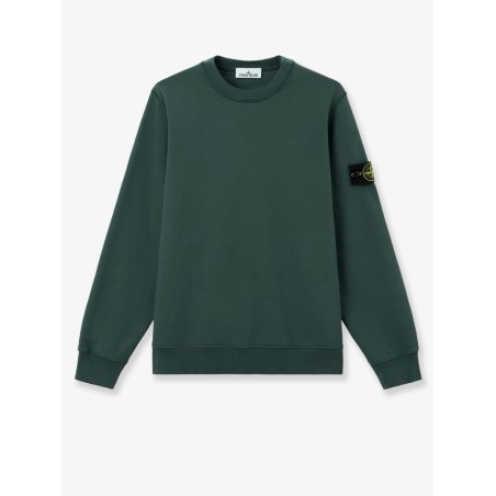 Cotton sweatshirt with side logo patch