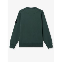 Cotton sweatshirt with side logo patch