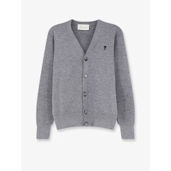 Wool cardigan with iconic embroidery