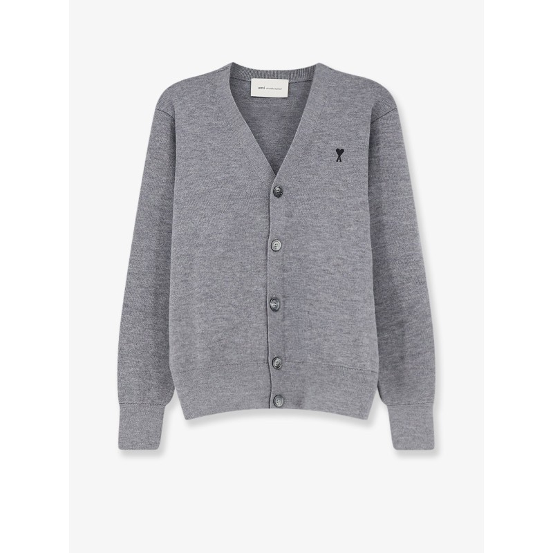 Wool cardigan with iconic embroidery