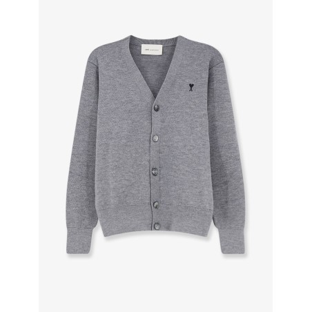 Wool cardigan with iconic embroidery