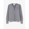 Wool cardigan with iconic embroidery