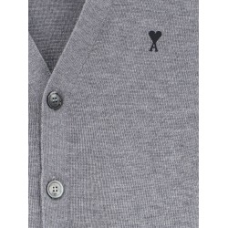 Wool cardigan with iconic embroidery