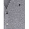Wool cardigan with iconic embroidery