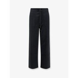 Cotton blend trousers with embroidered logo