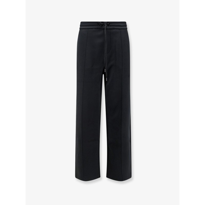 Cotton blend trousers with embroidered logo