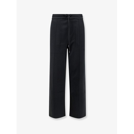 Cotton blend trousers with embroidered logo