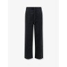 Cotton blend trousers with embroidered logo