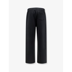 Cotton blend trousers with embroidered logo