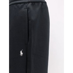 Cotton blend trousers with embroidered logo