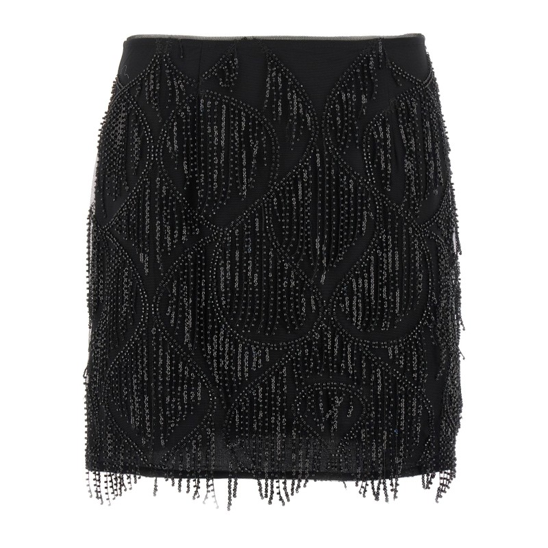 Beaded fringed skirt