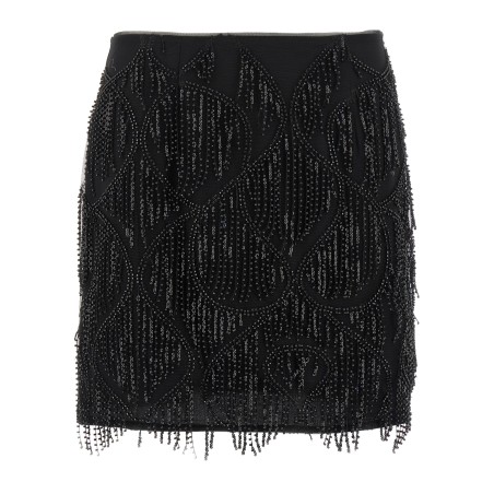 Beaded fringed skirt
