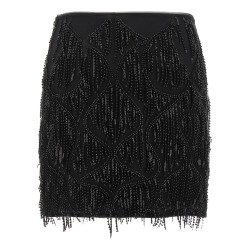 Beaded fringed skirt