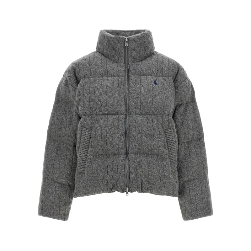 Knitted braided down jacket