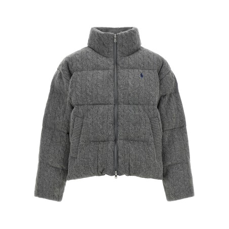Knitted braided down jacket