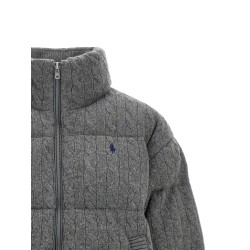 Knitted braided down jacket