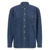 Denim shirt with logo embroidery