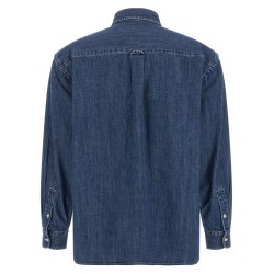 Denim shirt with logo embroidery