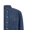 Denim shirt with logo embroidery