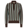 Striped knit polo shirt