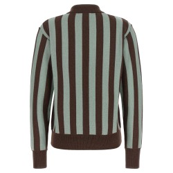 Striped knit polo shirt