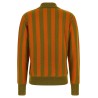 Striped knit polo shirt