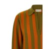Striped knit polo shirt