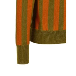 Striped knit polo shirt