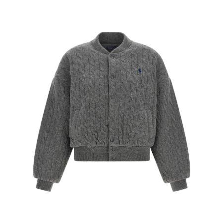 Padded Knit Braided Bomber Jacket