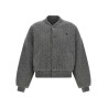 Padded Knit Braided Bomber Jacket