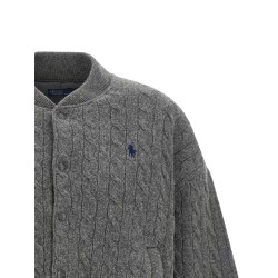Padded Knit Braided Bomber Jacket