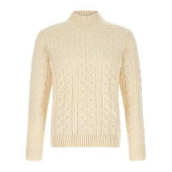 Braided turtleneck sweater