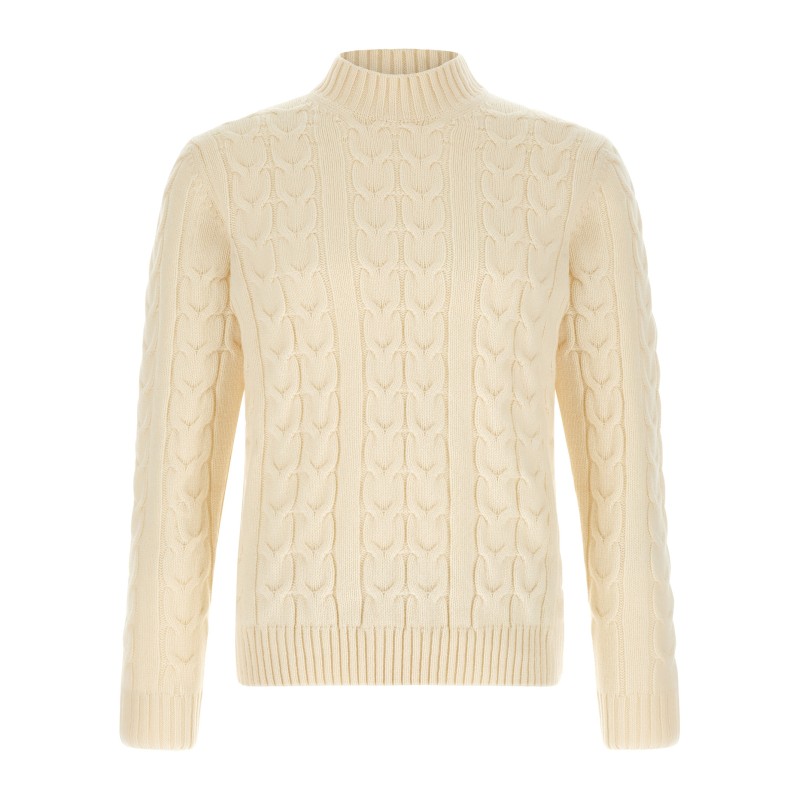 Braided turtleneck sweater