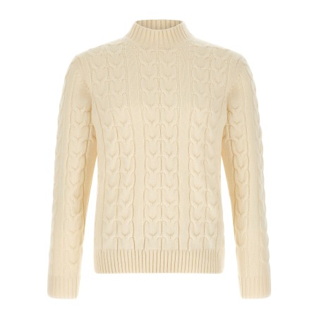 Braided turtleneck sweater