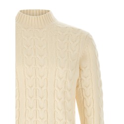 Braided turtleneck sweater