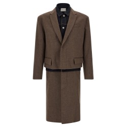 'Wool Flannel x Denim Coat' coat