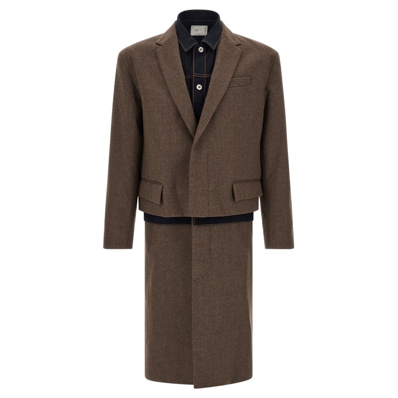 'Wool Flannel x Denim Coat' coat