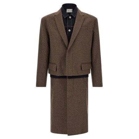 'Wool Flannel x Denim Coat' coat