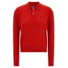 Braided knit polo shirt