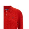 Braided knit polo shirt