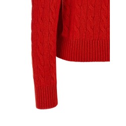 Braided knit polo shirt