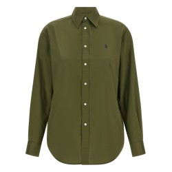 Logo embroidery cotton shirt