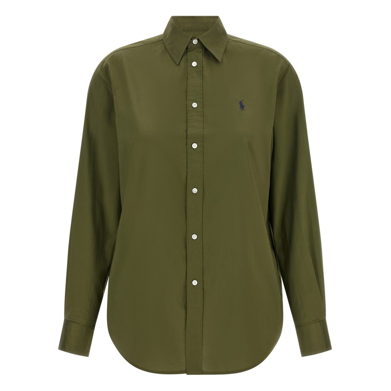 Logo embroidery cotton shirt