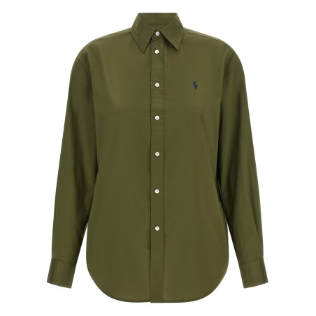 Logo embroidery cotton shirt