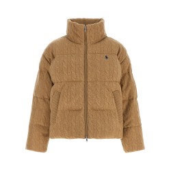Knitted braided down jacket