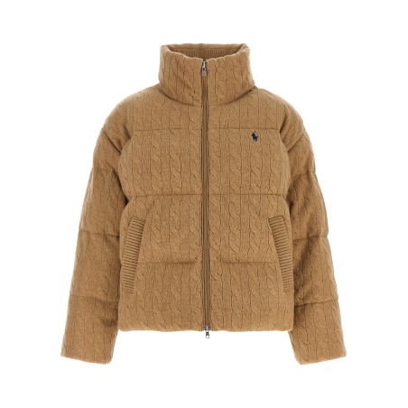 Knitted braided down jacket