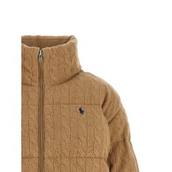 Knitted braided down jacket