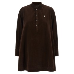 Corduroy dress with embroidery